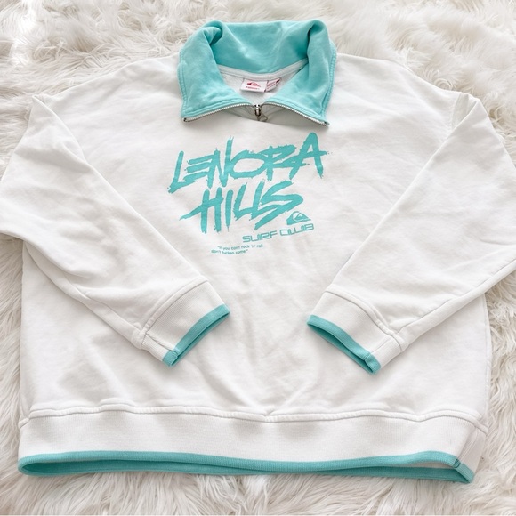Quiksilver Turquoise and White Hoodie - Picture 1 of 2